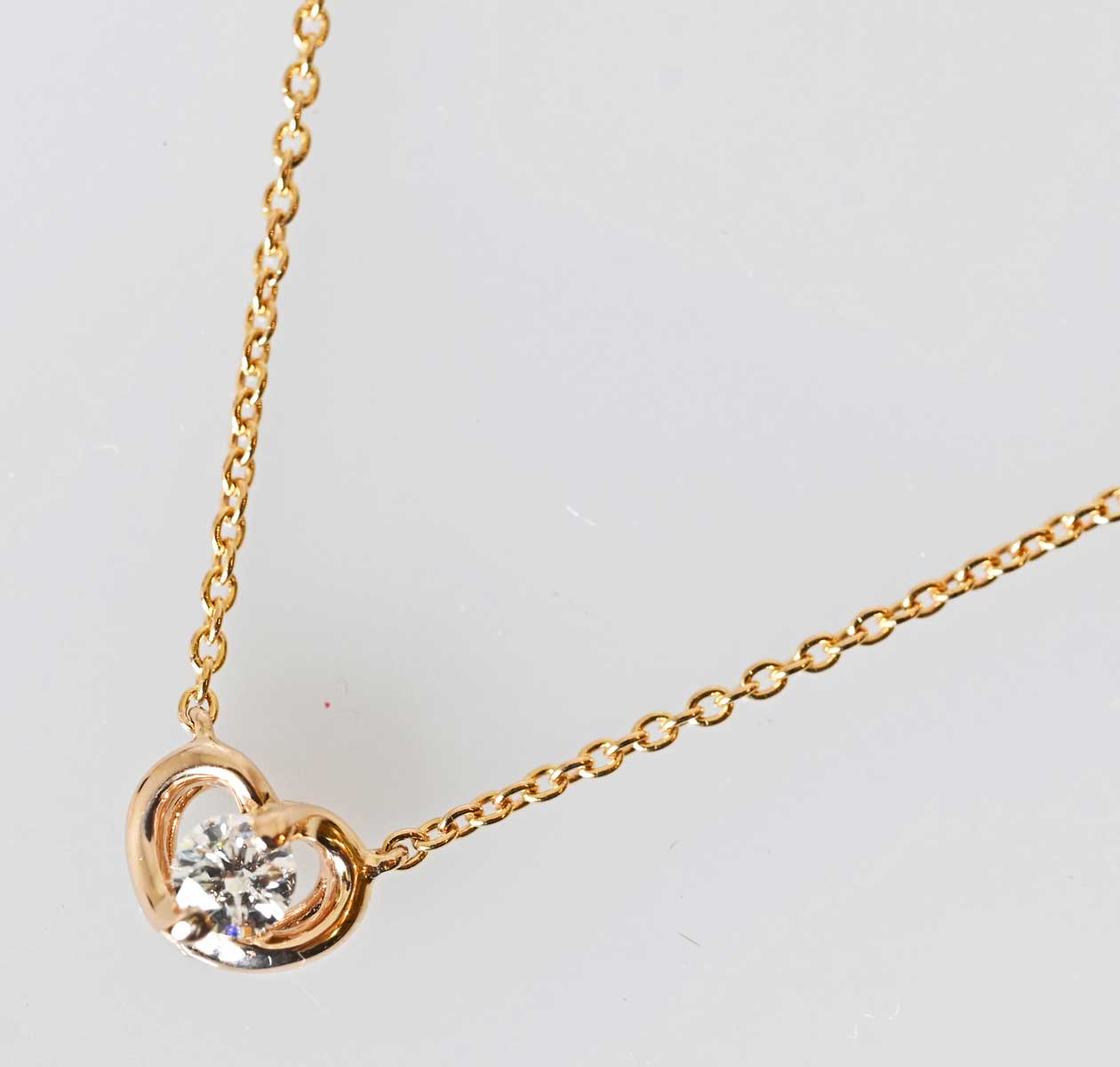 ポンテヴェキオ K18PG ダイヤ0.06ct ハート ネックレス レディース 7748