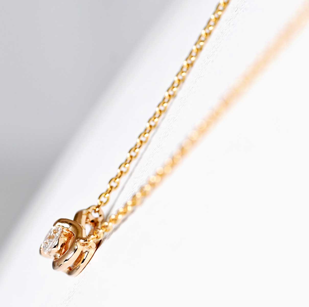 ポンテヴェキオ K18PG ダイヤ0.06ct ハート ネックレス レディース 7748