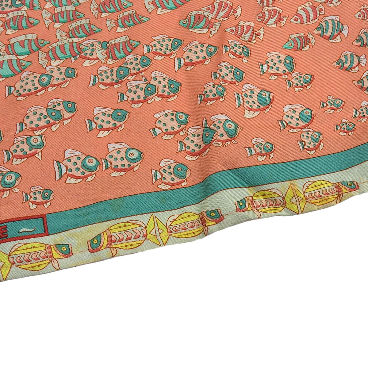 エルメス HERMES フィッシュ柄 プルオーバー ブラウス シルク100％ ピンク×マルチカラー 36 レディース 4251