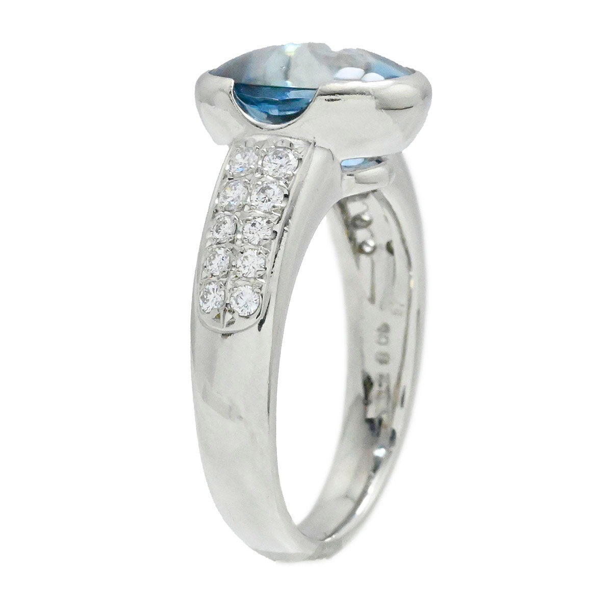 ミキモト MIKIMOTO  Pt950 アクアマリン3.13ct ダイヤ0.28ct リング サイズ12号 レディース  3815