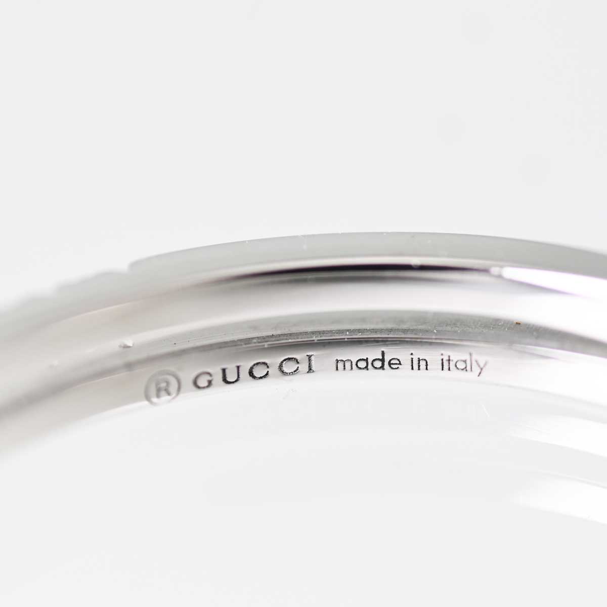 グッチ GUCCI K１８WG ホワイトゴールド ダイヤ インフィニティリング 7号 7967