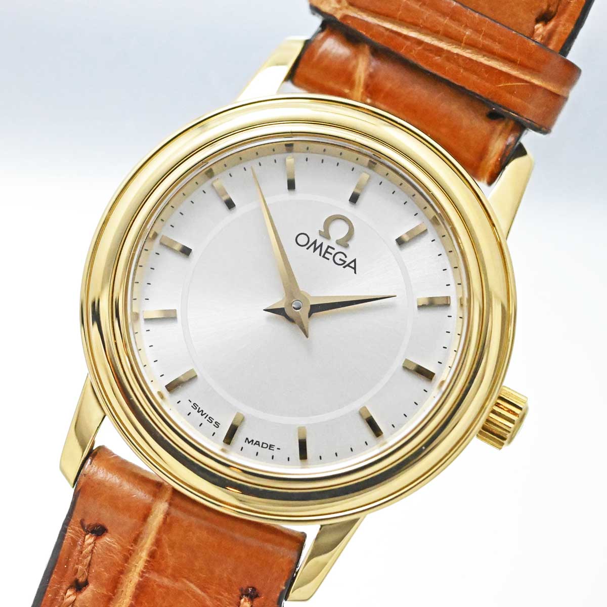 オメガ OMEGA デビル K18YG イエローゴールド クオーツ レディース 3230