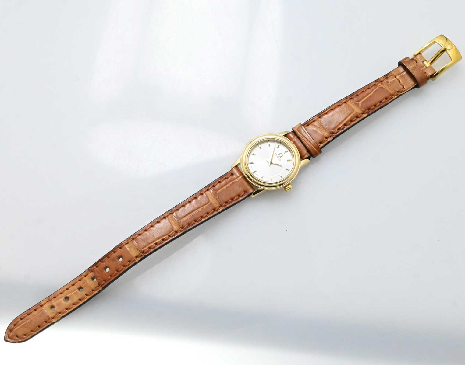 オメガ OMEGA デビル K18YG イエローゴールド クオーツ レディース 3230