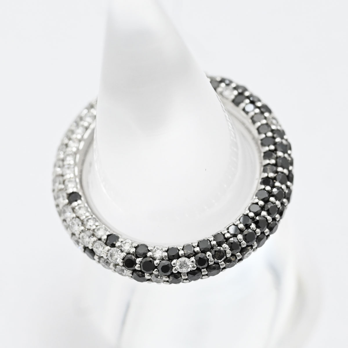 ポンテヴェキオ PONTE VECCHIO K18ＷG エテルノ ラテ エテルノファミリー ダイヤ1.42ct ブラックダイヤ1.68ct リング 11号 3397