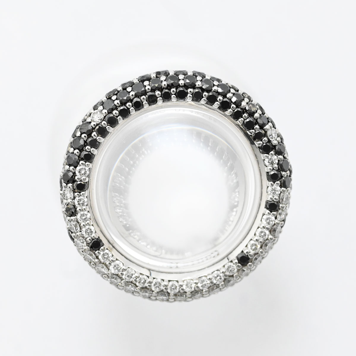 ポンテヴェキオ PONTE VECCHIO K18ＷG エテルノ ラテ エテルノファミリー ダイヤ1.42ct ブラックダイヤ1.68ct リング 11号 3397