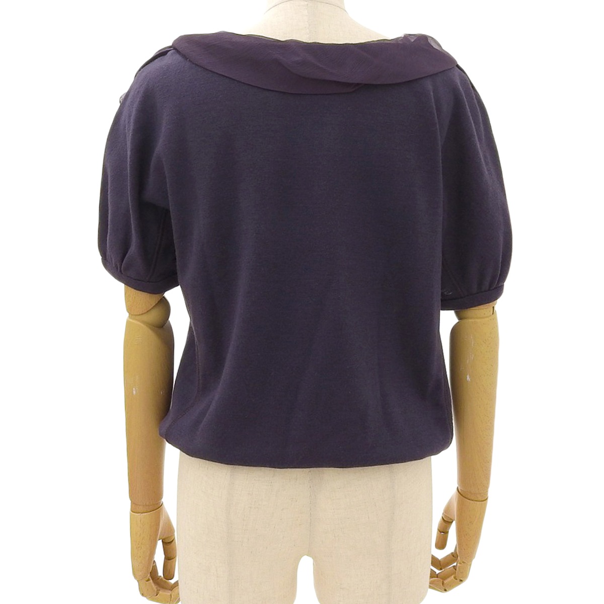 ルイヴィトン LOUIS VUITTON 半袖 トップス ウール シルク パープル 38 レディース  4137
