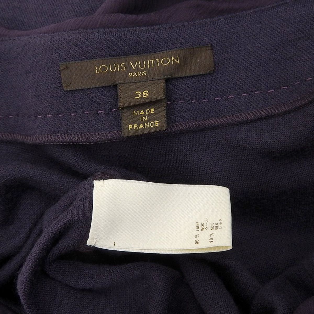 ルイヴィトン LOUIS VUITTON 半袖 トップス ウール シルク パープル 38 レディース  4137