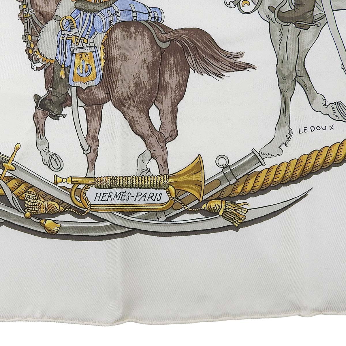 エルメス HERMES カレ90 MARINE ET CAVALERIE 海と騎兵隊 スカーフ