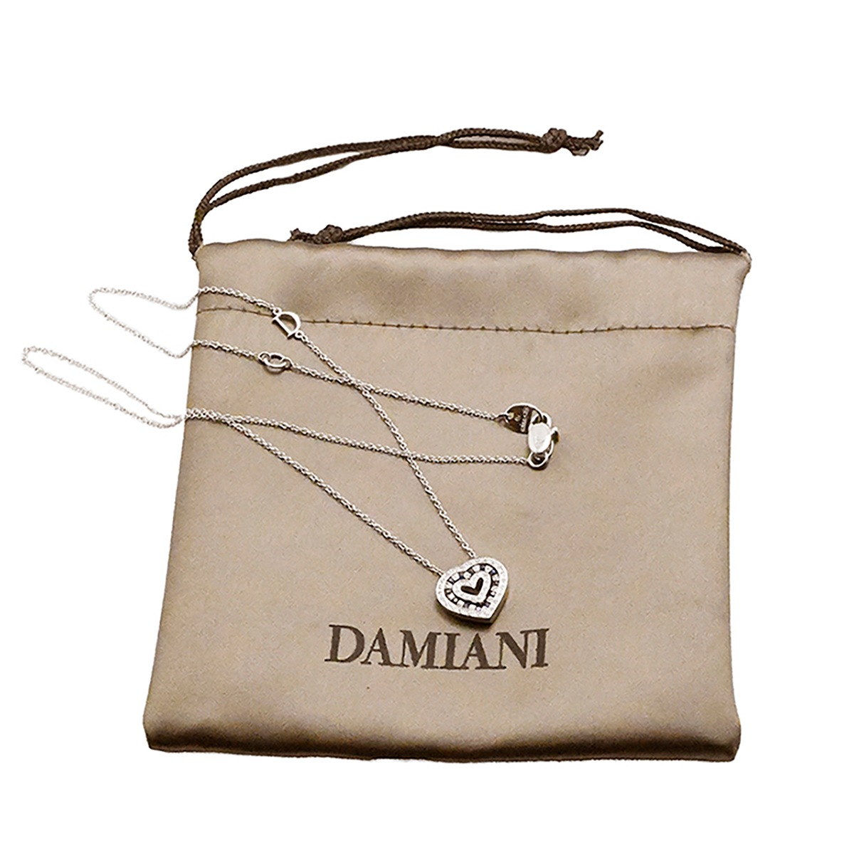 ダミアーニ DAMIANI 750WG ホワイトゴールド ベルエポック サファイア ダイヤ ハート ネックレス レディース  2012