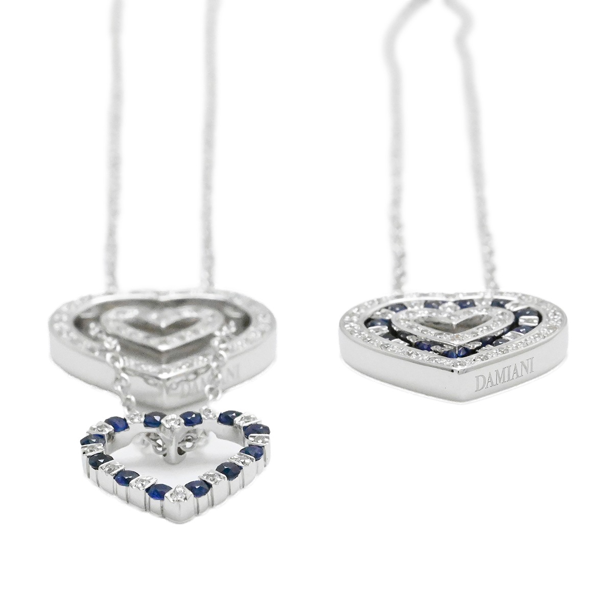 ダミアーニ DAMIANI 750WG ホワイトゴールド ベルエポック サファイア ダイヤ ハート ネックレス レディース  2012