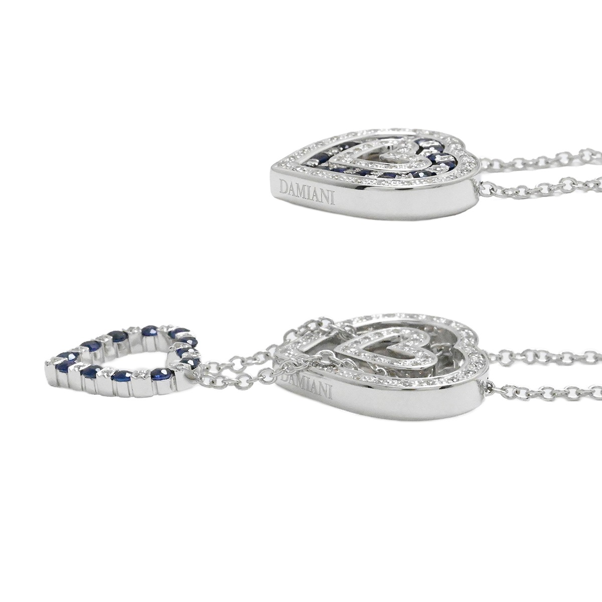 ダミアーニ DAMIANI 750WG ホワイトゴールド ベルエポック サファイア ダイヤ ハート ネックレス レディース  2012