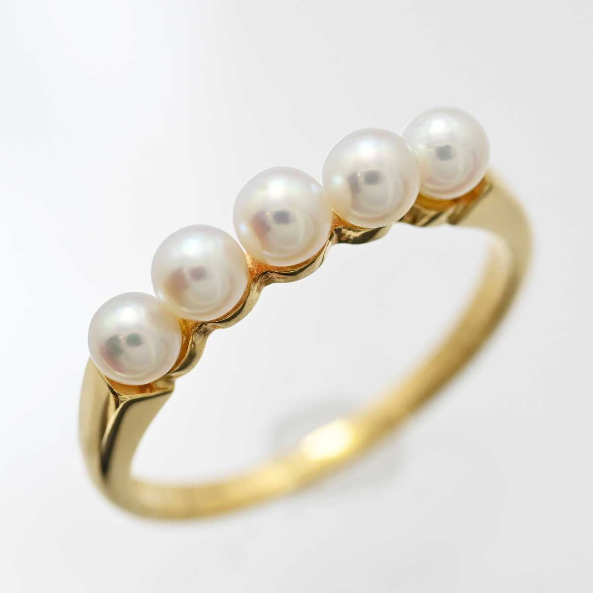 ミキモト MIKIMOTO K18YG イエローゴールド パール リング 指輪 9号 アクセサリー レディース  3366