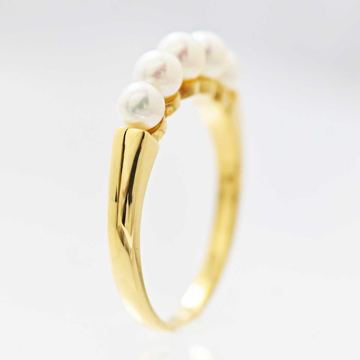 ミキモト MIKIMOTO K18YG イエローゴールド パール リング 指輪 9号 アクセサリー レディース  3366