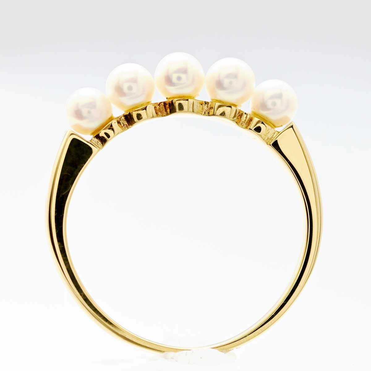 ミキモト MIKIMOTO K18YG イエローゴールド パール リング 指輪 9号 アクセサリー レディース  3366