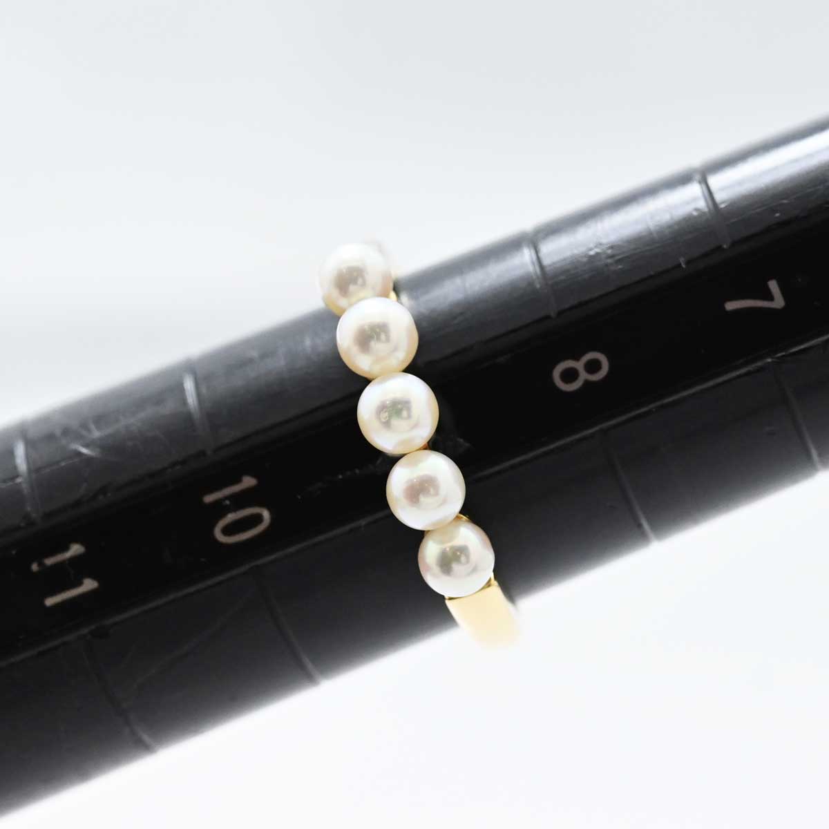 ミキモト MIKIMOTO K18YG イエローゴールド パール リング 指輪 9号 アクセサリー レディース  3366