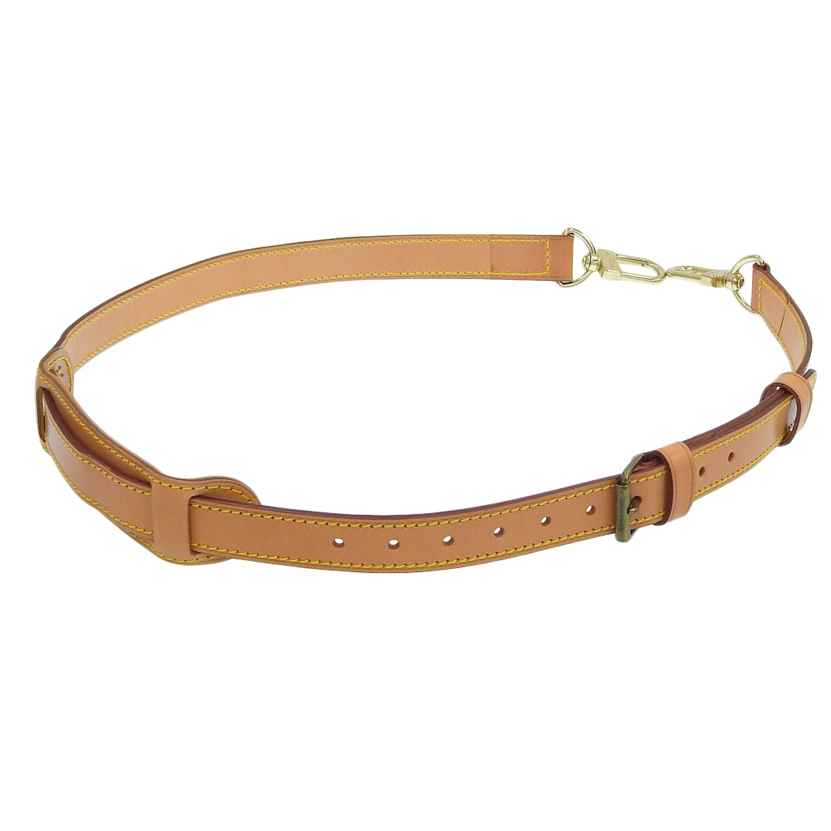ルイヴィトン LOUIS VUITTON キーポル用 バンドリエール ショルダー ストラップ ヌメ革 ベージュ ゴールド金具 メンズレディース  4253