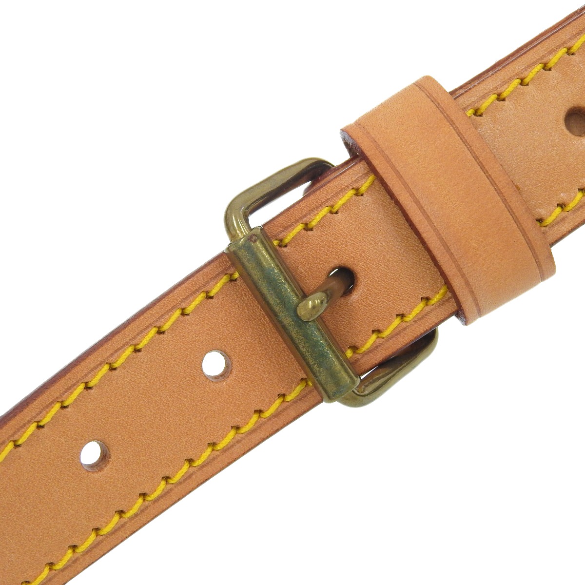 ルイヴィトン LOUIS VUITTON キーポル用 バンドリエール ショルダー ストラップ ヌメ革 ベージュ ゴールド金具 メンズレディース  4253
