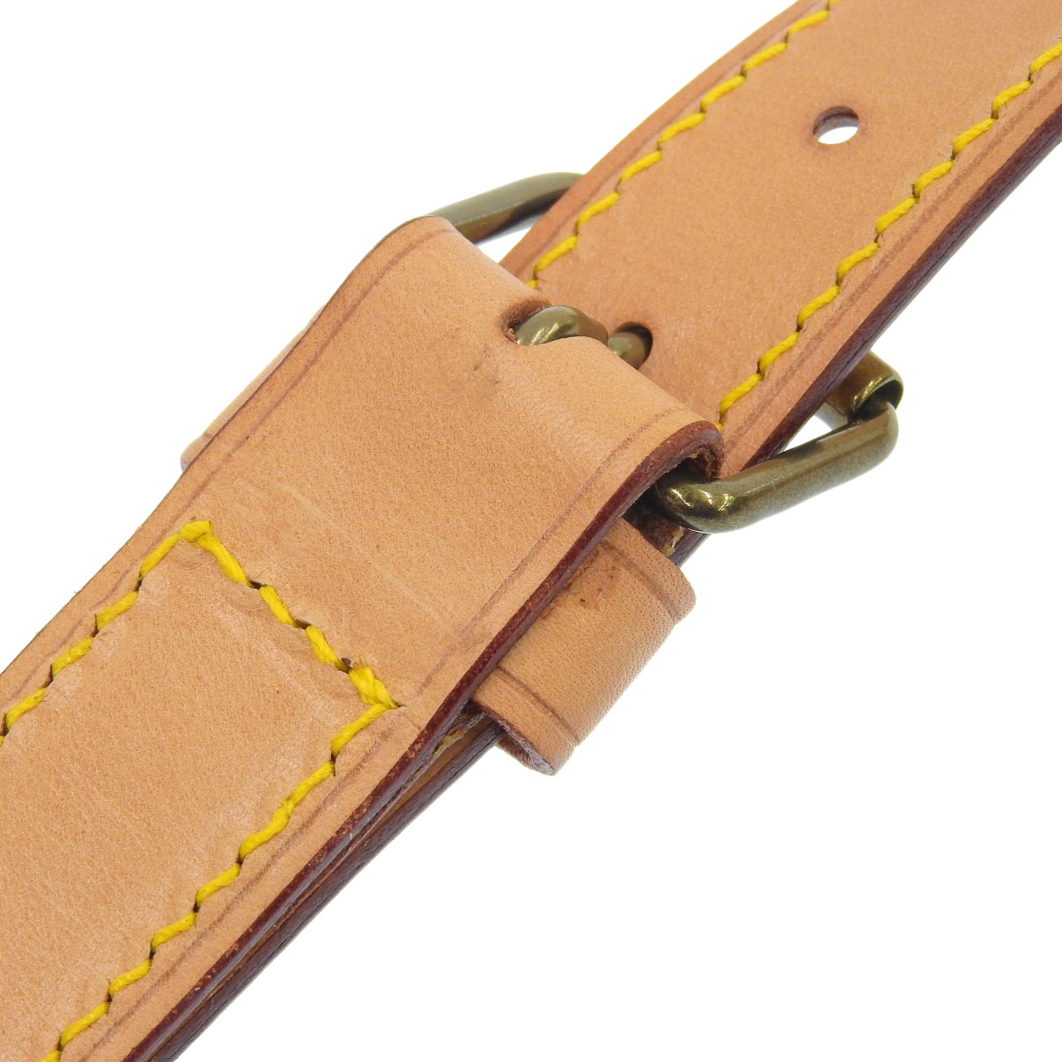 ルイヴィトン LOUIS VUITTON キーポル用 バンドリエール ショルダー ストラップ ヌメ革 ベージュ ゴールド金具 メンズレディース  4253