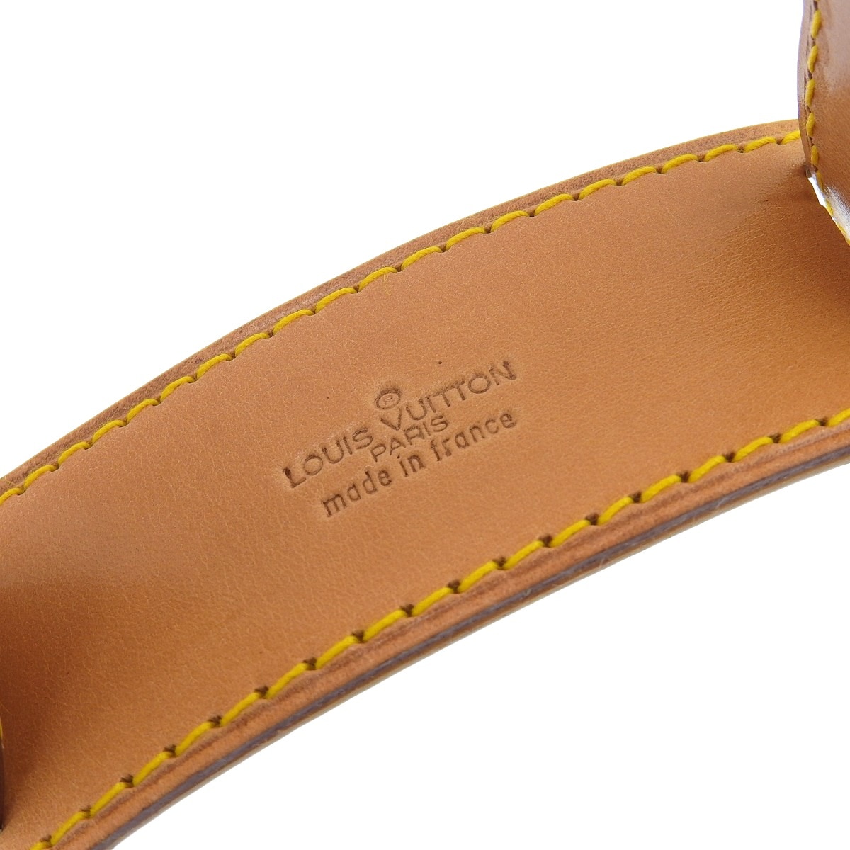 ルイヴィトン LOUIS VUITTON キーポル用 バンドリエール ショルダー ストラップ ヌメ革 ベージュ ゴールド金具 メンズレディース  4253