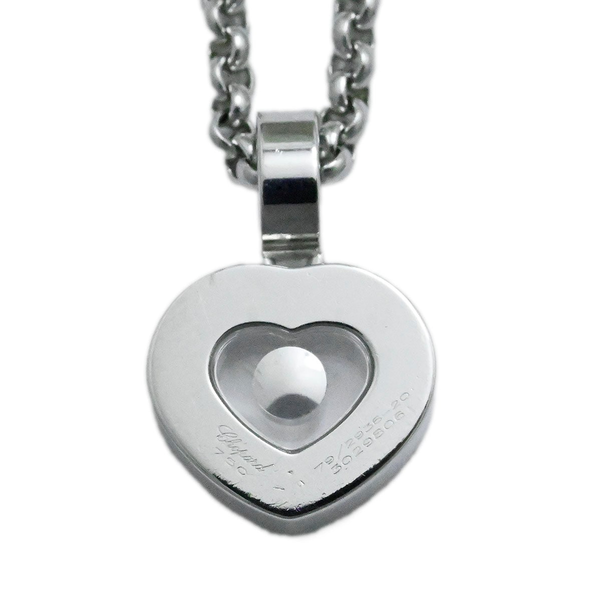 ショパール CHOPARD 750WG ホワイトゴールド ハッピーダイヤモンド ハート ダイヤ1P レディース ネックレス  3674