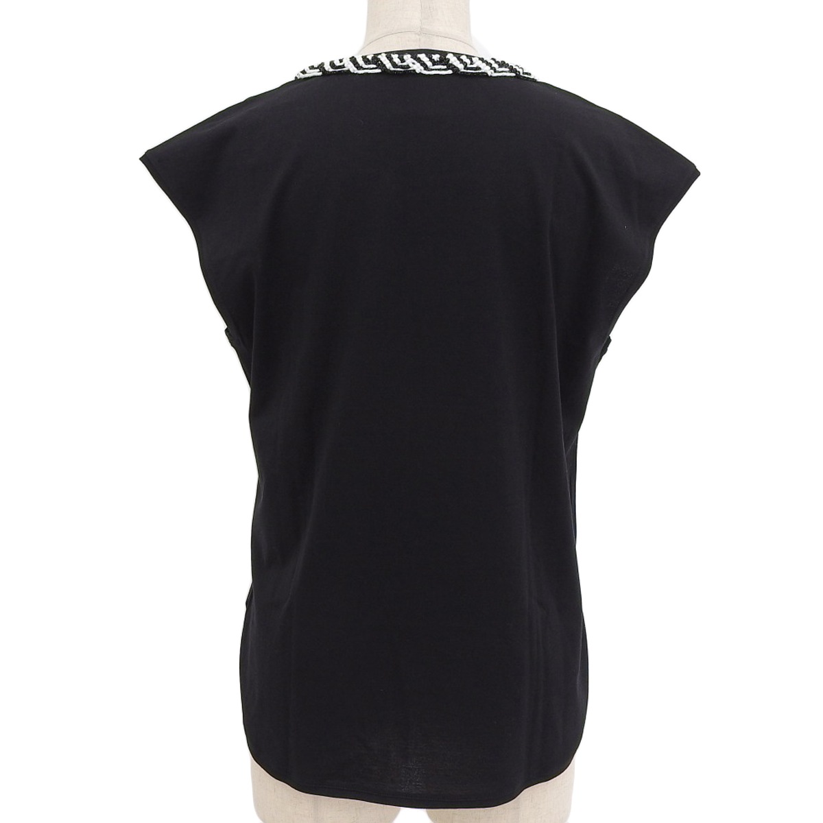 シャネル CHANEL ココマーク フレンチスリーブ カットソー Tシャツ コットン ブラック サイズ40 レディース 2015年 4448