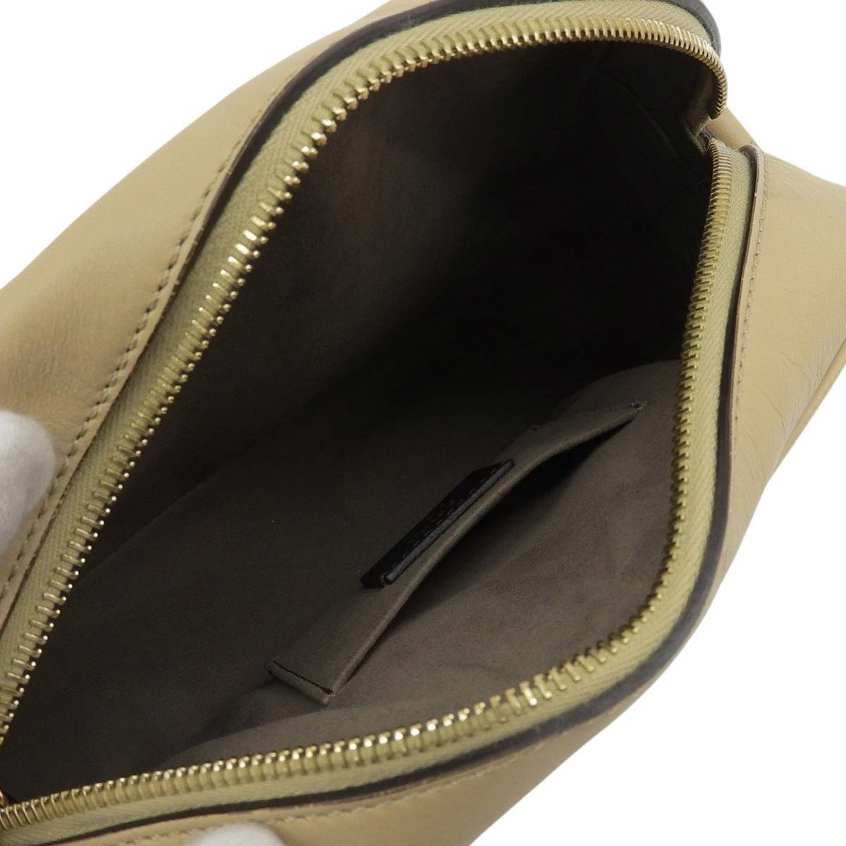 フェンディ FENDI キャム ショルダーバッグ カメラバッグ ポシェット 斜め掛け レザー ベージュ レディース 4630