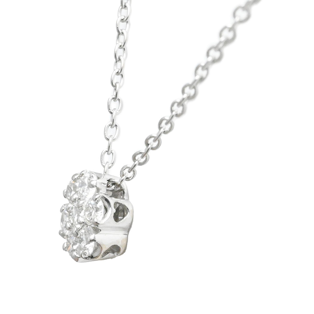 ポンテヴェッキオ Ponte Vecchio P/V K18WG ホワイトゴールド ダイヤ0.25ct フラワーモチーフ ネックレス レディース  3901