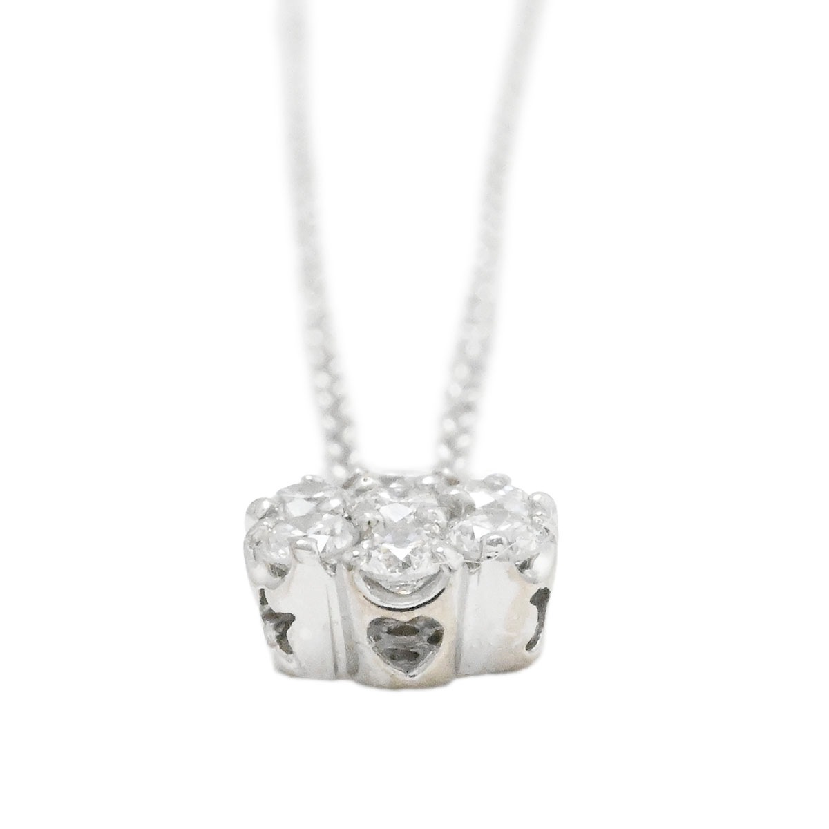 ポンテヴェッキオ Ponte Vecchio P/V K18WG ホワイトゴールド ダイヤ0.25ct フラワーモチーフ ネックレス レディース  3901