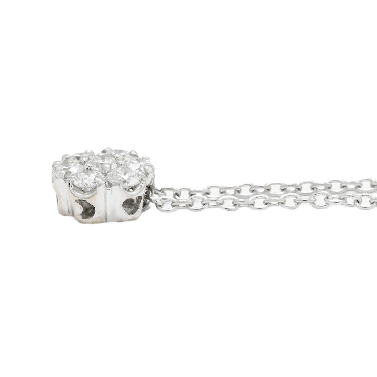 ポンテヴェッキオ Ponte Vecchio P/V K18WG ホワイトゴールド ダイヤ0.25ct フラワーモチーフ ネックレス レディース  3901