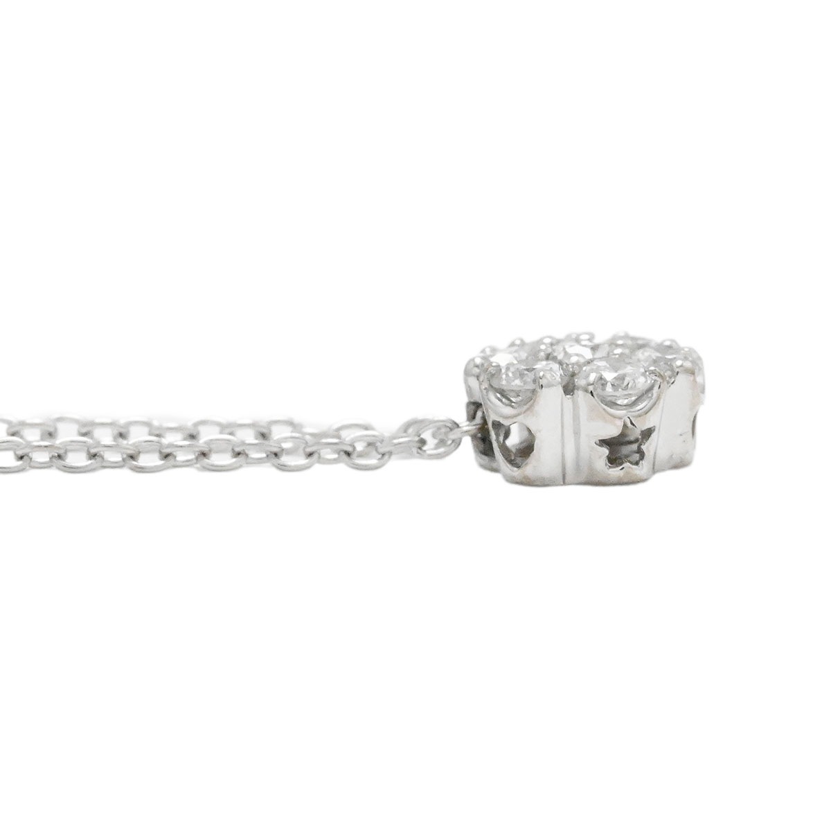ポンテヴェッキオ Ponte Vecchio P/V K18WG ホワイトゴールド ダイヤ0.25ct フラワーモチーフ ネックレス レディース  3901