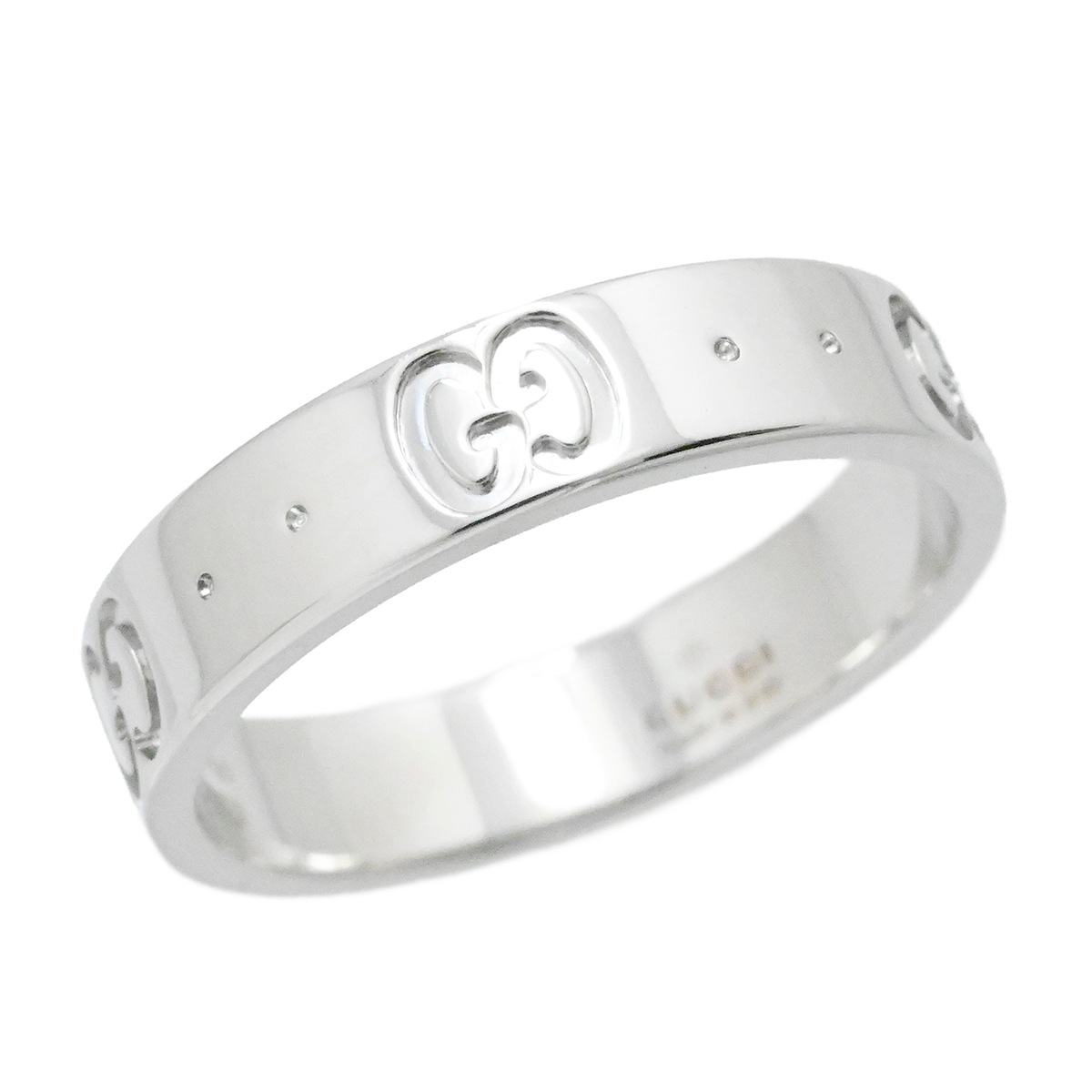 グッチ GUCCI 750WG ホワイトゴールド GG アイコンリング レディース サイズ10号  2013