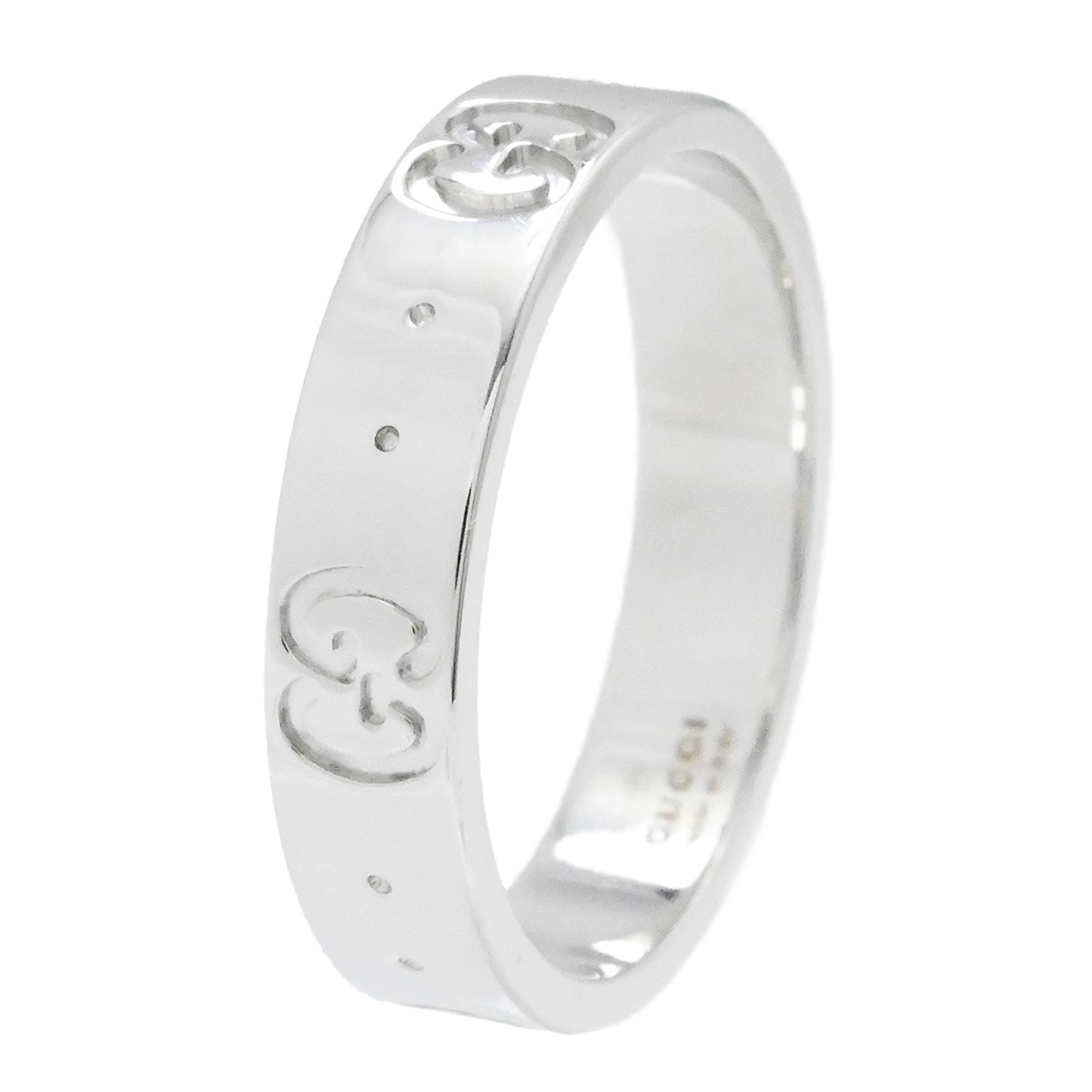 グッチ GUCCI 750WG ホワイトゴールド GG アイコンリング レディース サイズ10号  2013