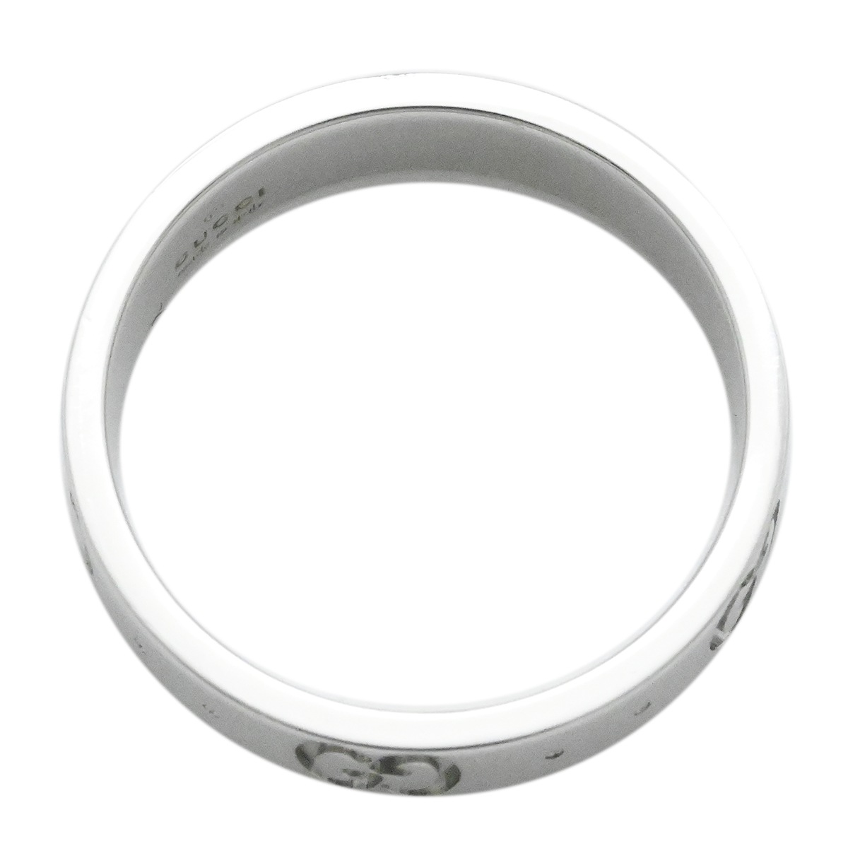 グッチ GUCCI 750WG ホワイトゴールド GG アイコンリング レディース サイズ10号  2013