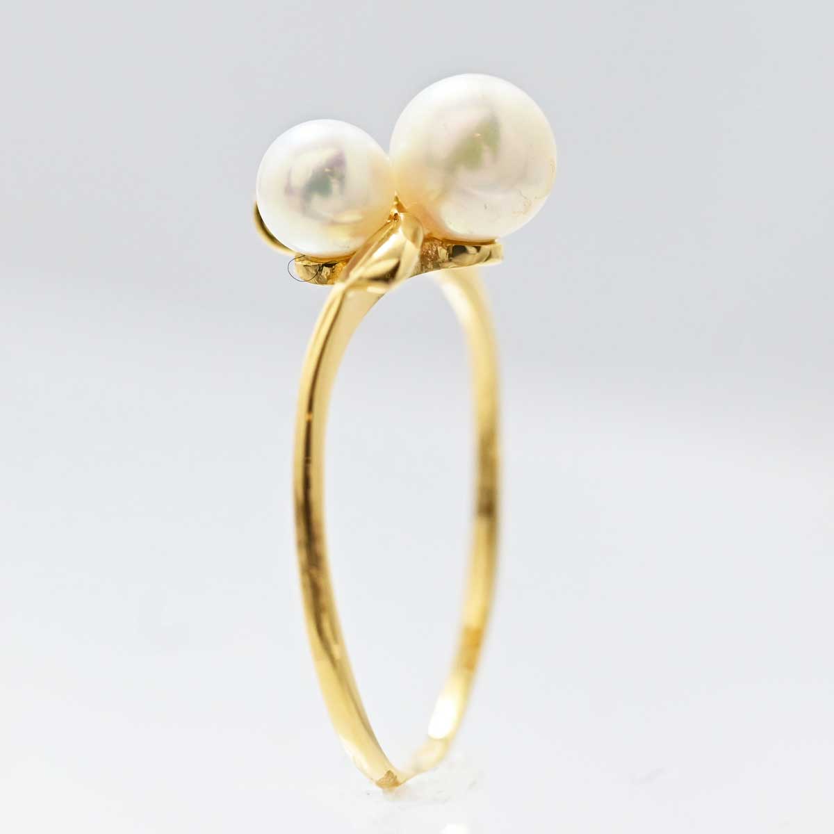 ミキモト MIKIMOTO K18YG イエローゴールド パール ダイア リング 指輪 1２号 アクセサリー レディース  3367