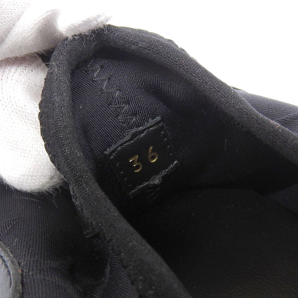 ルイヴィトン LOUIS VUITTON モノグラム ランアウェイライン スニーカー ファブリック レザー ブラック 36 レディース 1AB3GB 4139