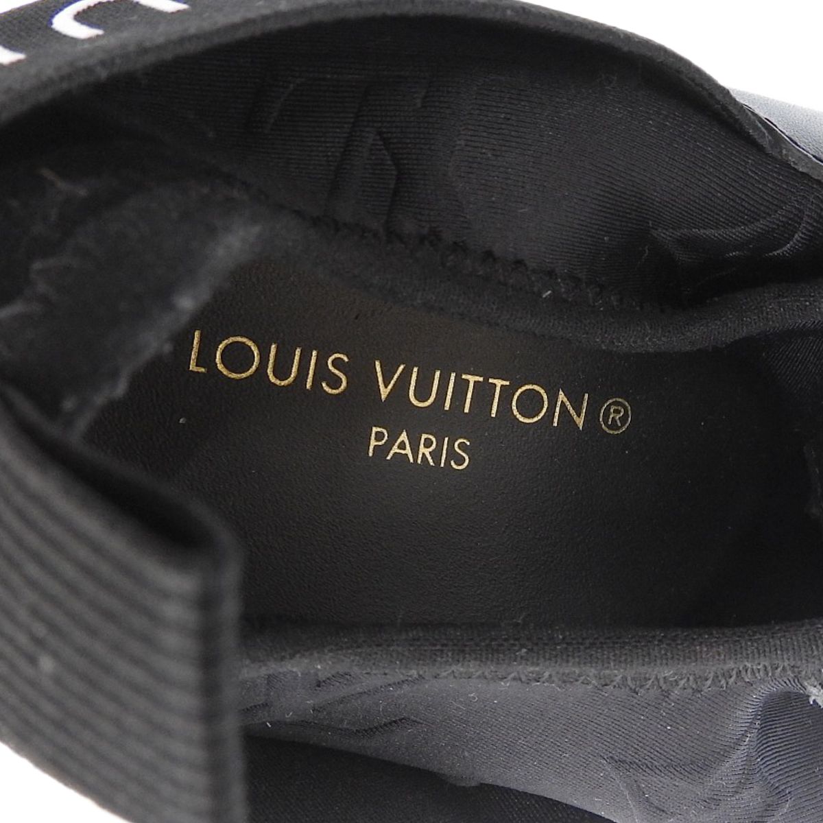 ルイヴィトン LOUIS VUITTON モノグラム ランアウェイライン スニーカー ファブリック レザー ブラック 36 レディース 1AB3GB 4139