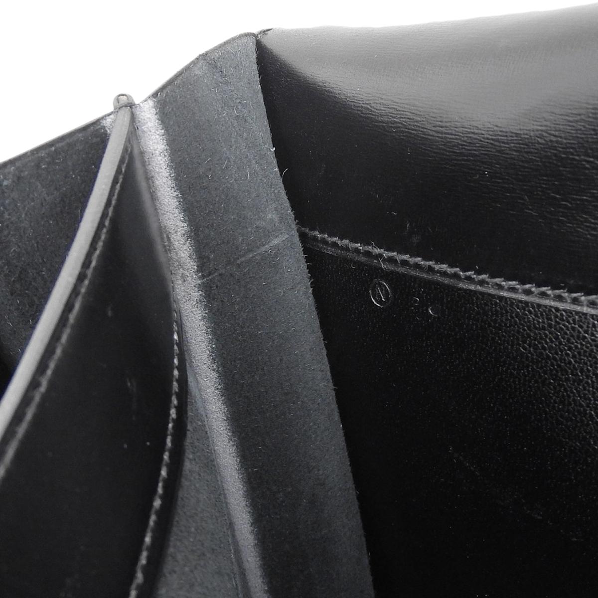 エルメス HERMES ファコGM35 クラッチバッグ セカンドバッグ カーフ ボックスカーフ ブラック メンズ レディース 〇N刻印 ヴィンテージ 4254