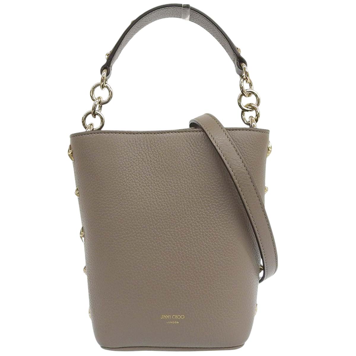 JIMMY CHOO グレー レザー ショルダーバッグ JIMMY CHOO - □極美品□2way ジミーチュウ ショルダーバッグ