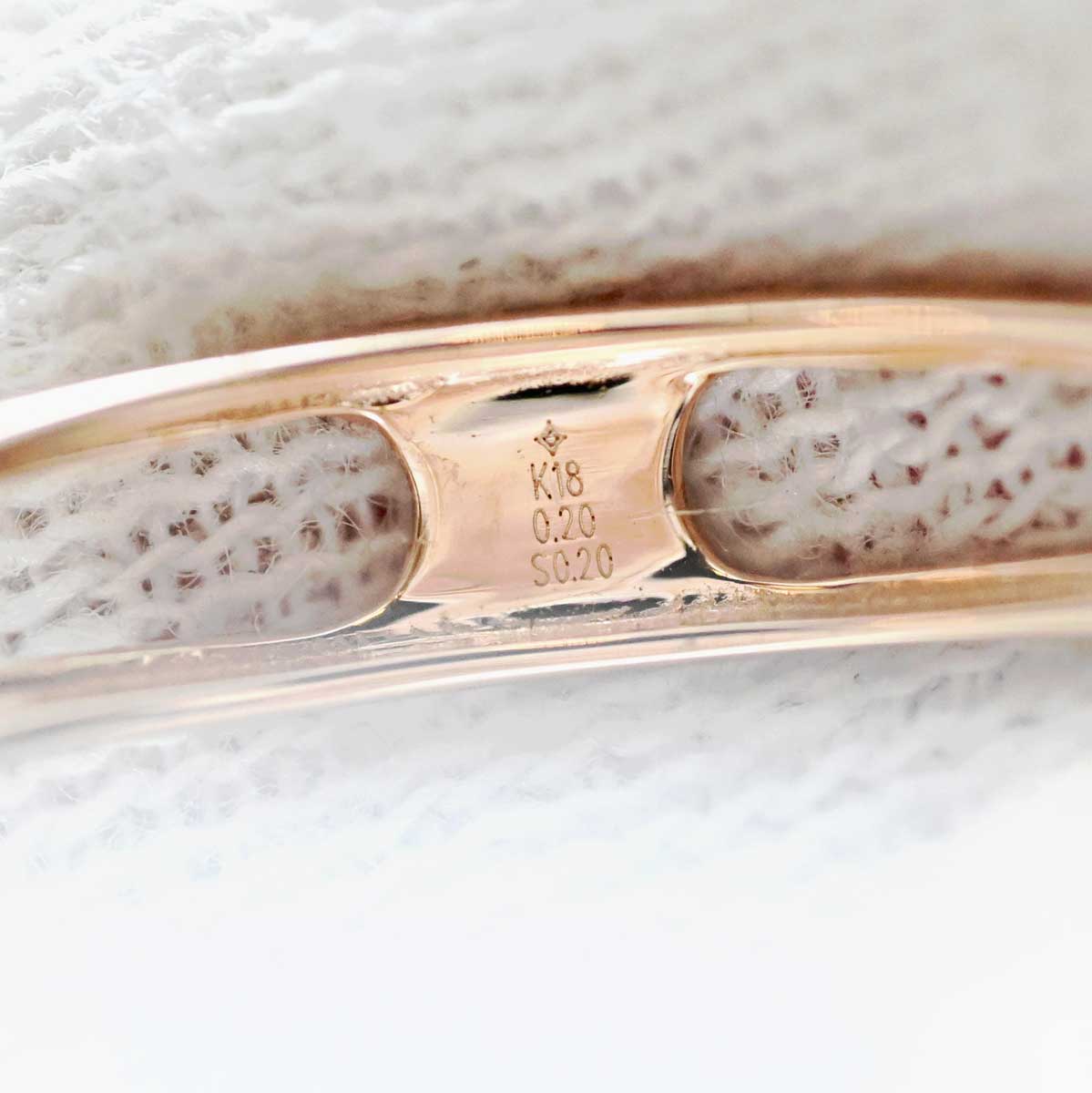 750PG ピンクゴールド サファイア0.20ct ルビー0.20ct ハートリング 13号 レディース 3110