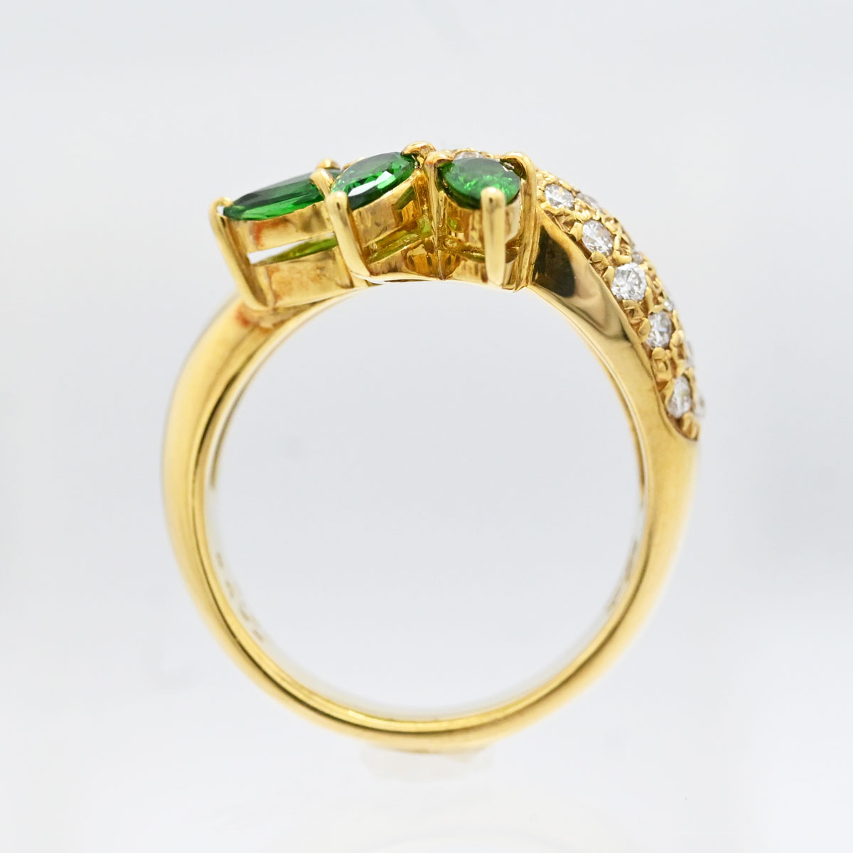 ジュネ K18YG イエローゴールド ガーネット0.96ct ダイヤ 0.35ct リング 10.5号　レディース  3400