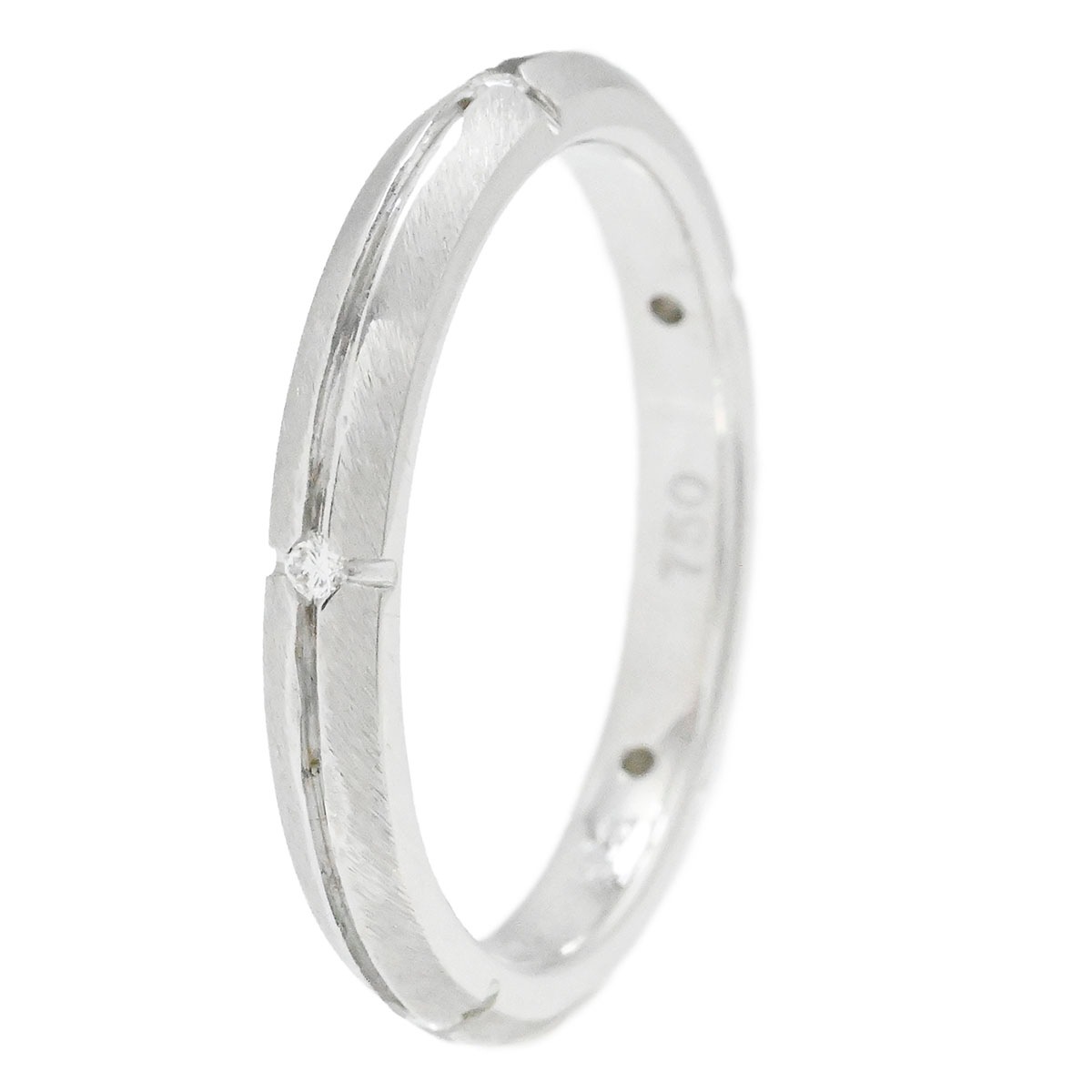 ティファニー TIFFANY & Co. 750WG K18WG ホワイトゴールド ストリーメリカ ダイヤ5P 9号 レディース  3903