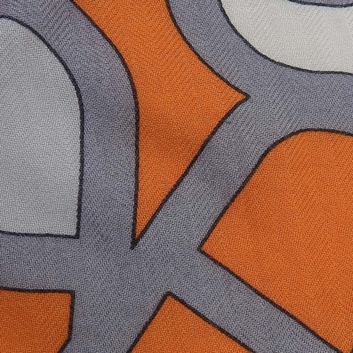 エルメス HERMES ロサンジュ GM スカーフ カシミヤ シルク混 オレンジ グレー レディース 4721