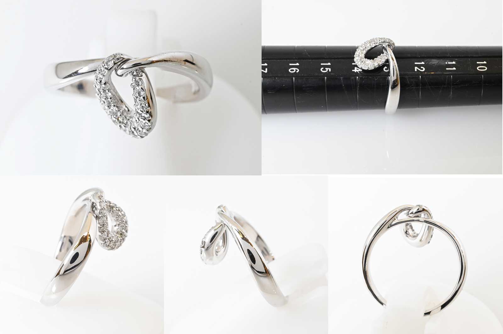 ルジアダ RUGIADA K18WG ホワイトゴールド ダイヤリング 13号