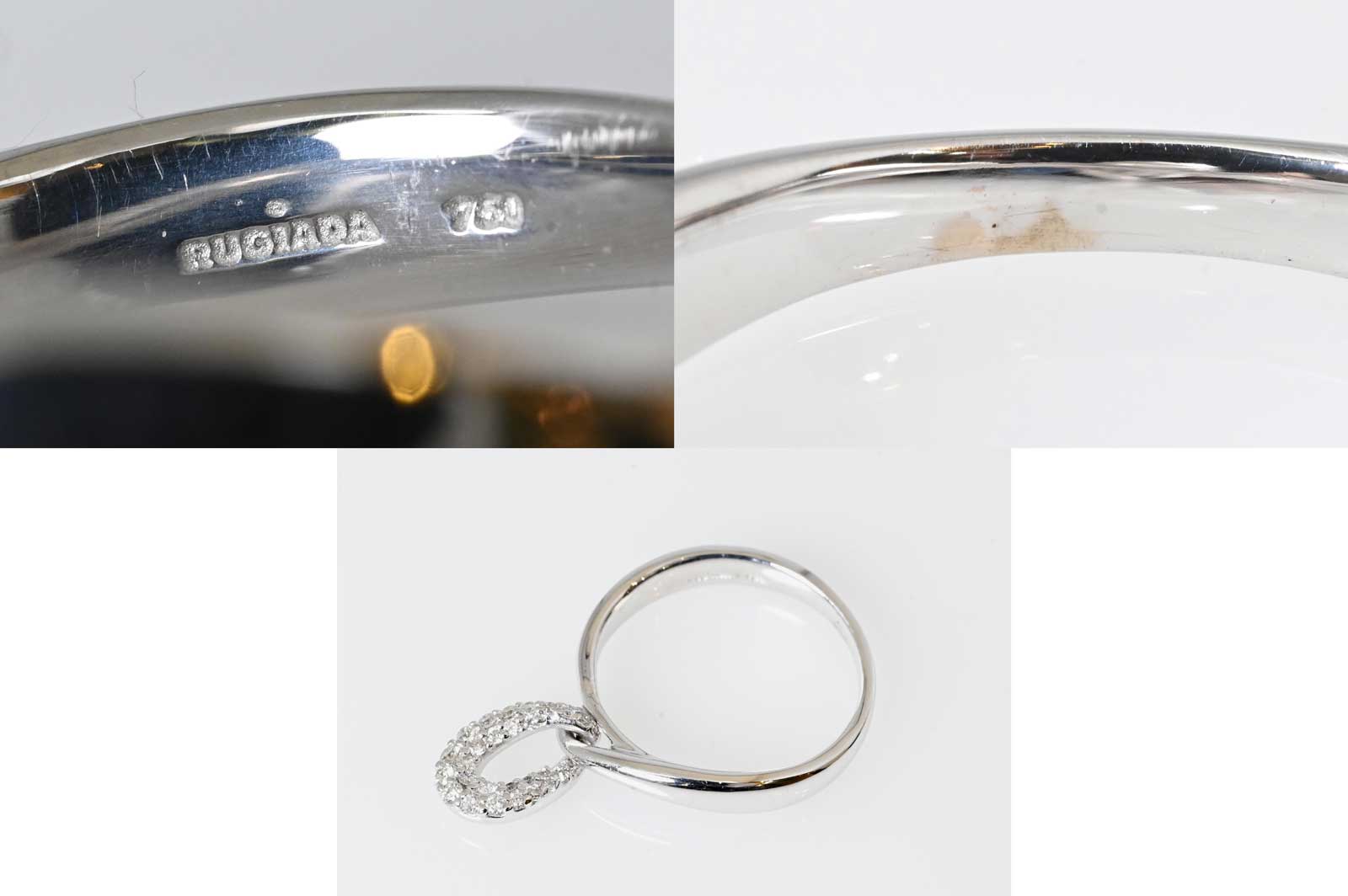 ルジアダ RUGIADA K18WG ホワイトゴールド ダイヤリング 13号