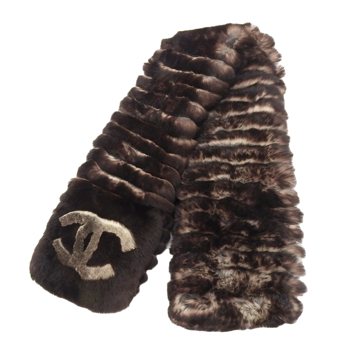 CHANEL シャネル ココマーク マフラー ラパン オリラグ CHANEL - CHANEL シャネル ココマーク マフラー ラパン ホワイト