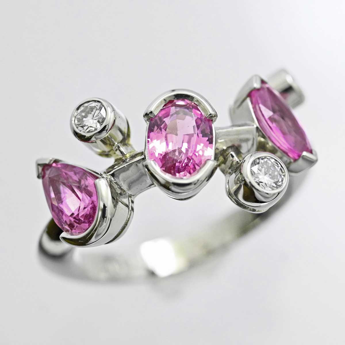 カルティエ CARTIER PT950 プラチナ メリメロリング ピンクサファイア