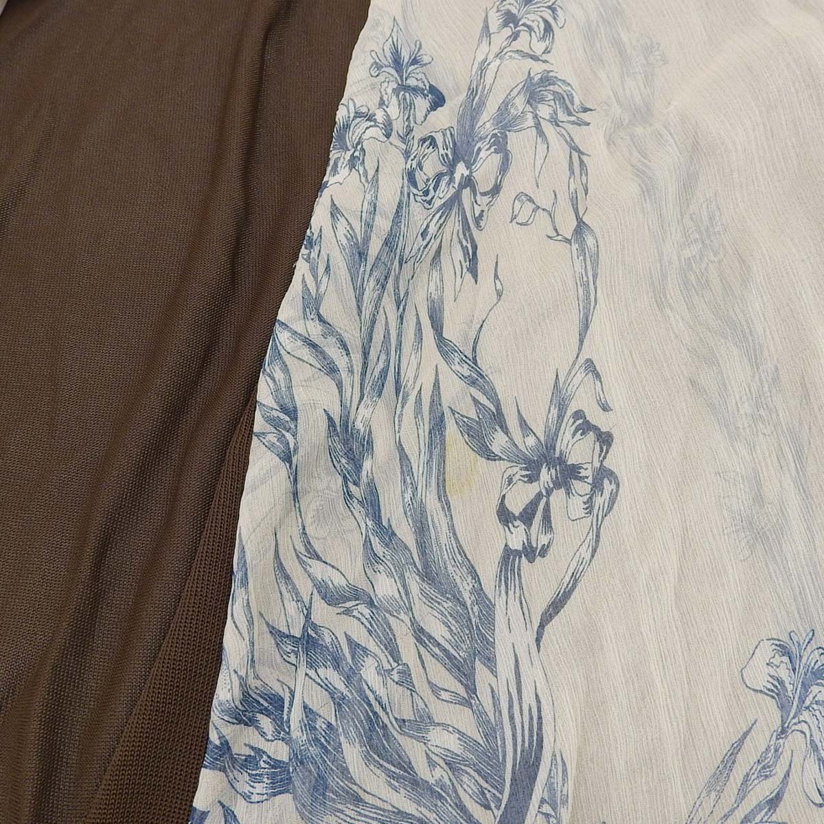 エルメス HERMES メッシュ カーディガン シルク×ビスコース×エラスタン ブラウン系 LA レディース 4324