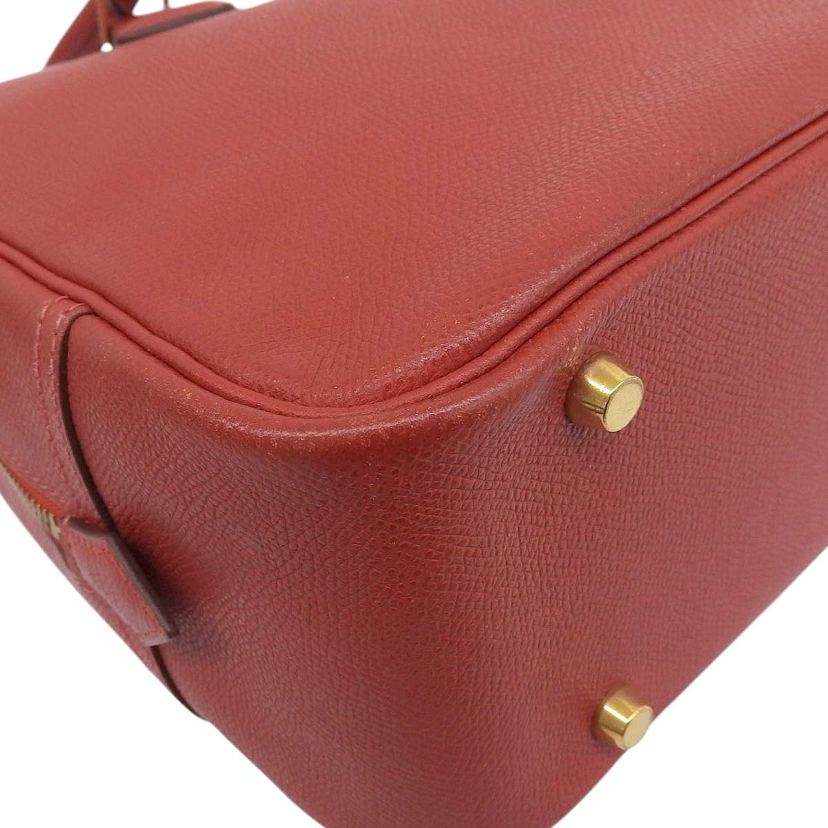 エルメス HERMES プリュム28 ハンドバッグ ヴォーエプソン レッド系 ゴールド金具 レディース □H刻印 4633
