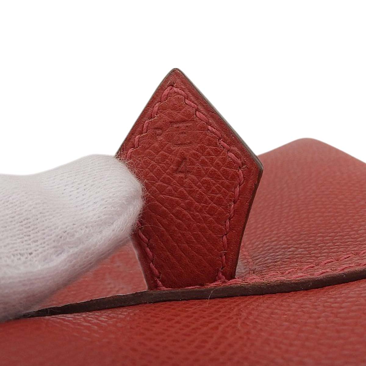 エルメス HERMES プリュム28 ハンドバッグ ヴォーエプソン レッド系 ゴールド金具 レディース □H刻印 4633