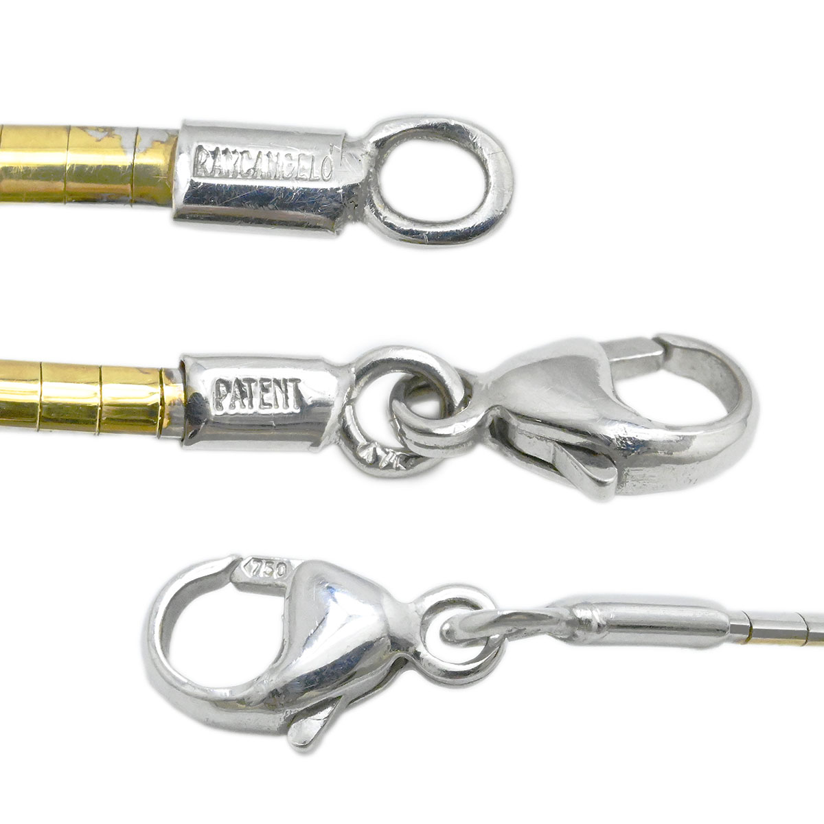 タサキ TASAKI K18WG K18YG ホワイトゴールド×イエローゴールド ダイヤモンド リバーシブル オメガネックレス レディース  3904